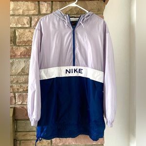 VTG Nike 90s Windbreaker Nylon Half Zip Loose Fit Jacket Purple Blue - Size XL